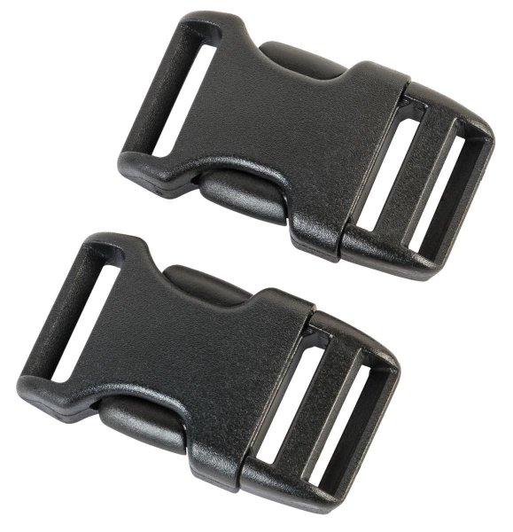 Side-release Buckle in 20/25/38/50 mm, Black, Plastic