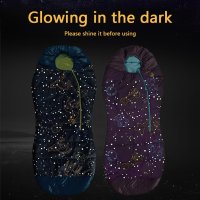 AceCamp Youth Glow-in-the-Dark Mummy Sleeping Bag, Blue