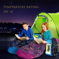 AceCamp Youth Glow-in-the-Dark Mummy Sleeping Bag, Blue