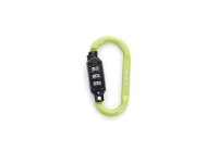 munkees Combination Lock Carabiner, D-shape, Black/Green...
