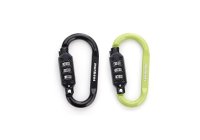 munkees Combination Lock Carabiner, D-shape, Black/Green...