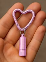 Mini LED with Heart Carabiner - pink &ndash; with printed price &euro; 7,99