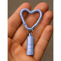 Mini LED with Heart Carabiner - blue &ndash; with printed price &euro; 7,99