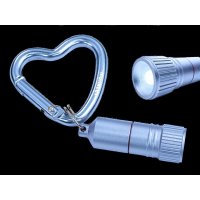 Mini LED with Heart Carabiner - blue &ndash; with printed price &euro; 7,99