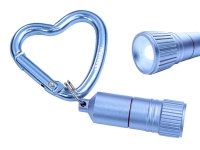 Mini LED with Heart Carabiner - blue &ndash; with printed price &euro; 7,99