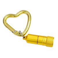 Mini LED with Heart Carabiner - gold &ndash; with printed...