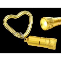 Mini LED with Heart Carabiner - gold &ndash; with printed price &euro; 7,99