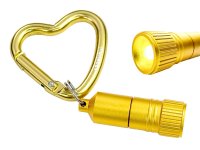 Mini LED with Heart Carabiner - gold &ndash; with printed price &euro; 7,99