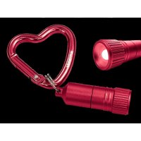 Mini LED with Heart Carabiner - red &ndash; with printed price &euro; 7,99