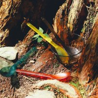 Foldable Tritan Spork, Ultralight Camping Cutlery, Spoon & Fork