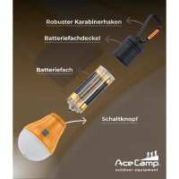 LED Tent Lamp with 6 LEDs - orange